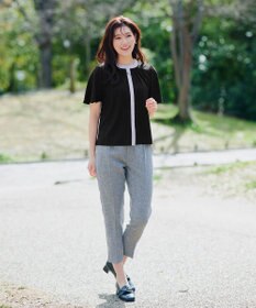 Tiaclasse L 【新色追加・洗える】フロントタック配色ブラウス