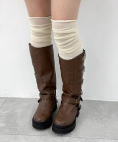 WEGO ゆるクシュ切替リブムジニーハイソックス