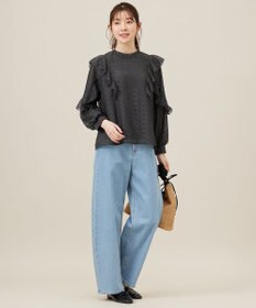 ANY SIS S 【洗える】ラッフルレース トップス