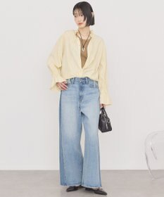 AMERICAN HOLIC スタンドフリルストライプスキッパーブラウス