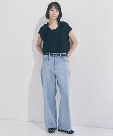 UNFILO 【UNFILO DENIM/新色追加】撥水ストレッチ ルーズワイドデニム