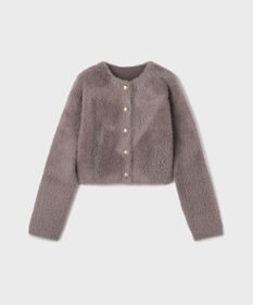 GRACE CONTINENTAL フェザーショートニットカーディガン