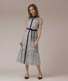 GRACE CONTINENTAL チュールフラワー刺繍ワンピース