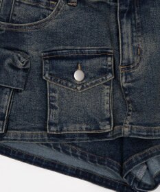 WEGO マルチポケットデニムミニスカパン