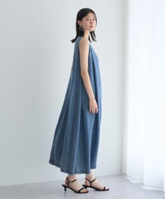 YECCA VECCA バイオ加工ヴィンテージデニムタックワンピース
