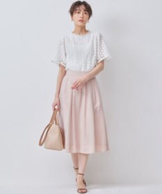 組曲 L フラワーレース半袖ブラウス