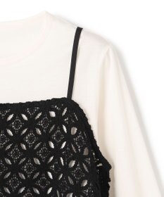 UNFILO 【2点セット】ラッセルレース キャミレイヤード Tシャツ