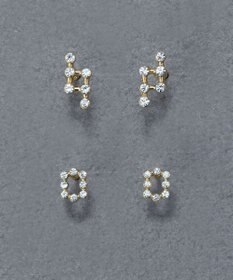 Phoebe 〈金属アレルギー対応〉タイニーレクタングルビジューピアス　小粒/小さい/小さめ/セカンドホール