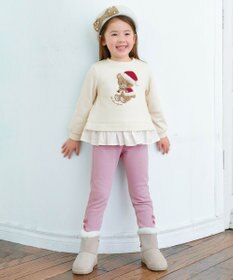 ANY KIDS フェイクムートンリボンブーツ