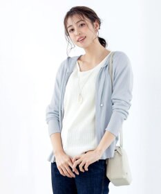 Tiaclasse L 【小倉優子さん着用】【洗える】サマーニットショートパーカー