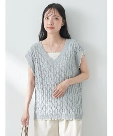 earth music&ecology クロッシェラインニットベスト