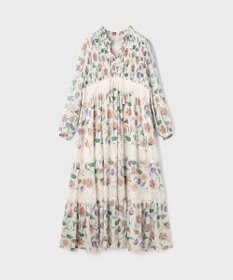 GRACE CONTINENTAL サラサプリントティアードワンピース