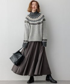 23区 L シャギージャガード タートルネック ニット