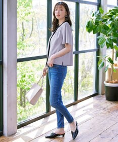 Tiaclasse L 【新色追加・洗える】フロントタック配色ブラウス