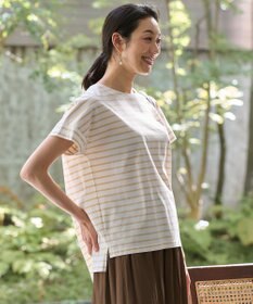 自由区 L 【UV加工・洗える】ハイカウントボーダー カットソー