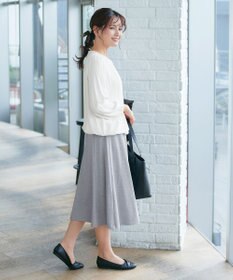 Tiaclasse 【洗える】ネックレス見えパーツ付きタックブラウス