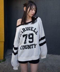WEGO 2WAYグラフィックワンショルニット