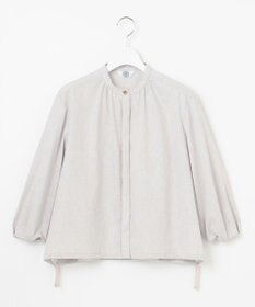 J.PRESS LADIES 【洗える・接触冷感・吸水速乾】麻SOLID バンドカラー シャツ ブラウス