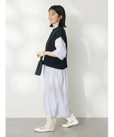 CRAFT STANDARD BOUTIQUE 【洗える】ニットベスト+シャツワンピース-SET