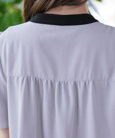 Tiaclasse L 【新色追加・洗える】フロントタック配色ブラウス