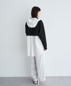 YECCA VECCA ZIPニットレイヤードフーディーシャツ