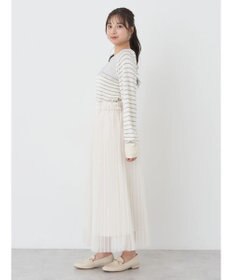 earth music&ecology レースボーダーニットプルオーバー