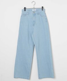 WEGO ウエストフィットワイドストレートデニムパンツ