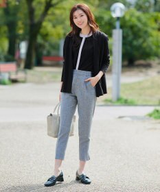 Tiaclasse L 【新色追加・洗える】フロントタック配色ブラウス