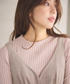 Feroux 【洗える】ロゴリブ プルオーバー ニット