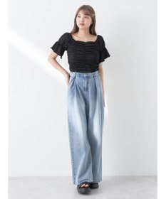 earth music&ecology タックホックデニムパンツ