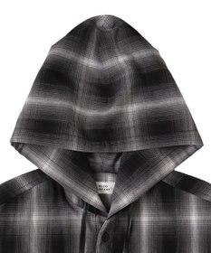 WEGO オンブレチェックフードシャツ（LS）