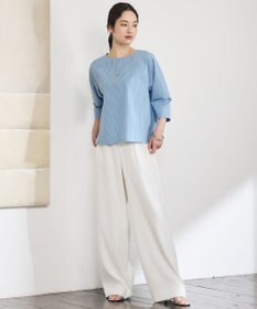 自由区 L 【SHIHOさん着用・セットアップ対応】リネンストレッチワイド パンツ