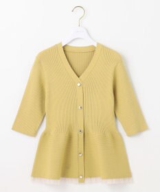 ANY SIS シアーフリルペプラム ニット