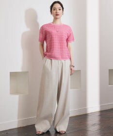 自由区 L 【SHIHOさん着用・セットアップ対応】リネンストレッチワイド パンツ