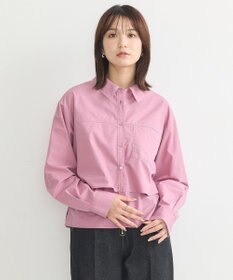 earth music&ecology ロールアップスリーブボクシーシャツ