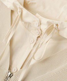 YECCA VECCA ZIPニットレイヤードフーディーシャツ