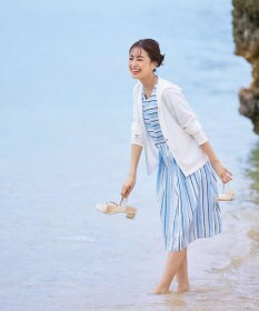 Tiaclasse L 【小倉優子さん着用】【洗える】サマーニットショートパーカー