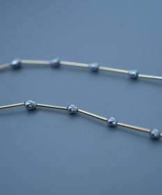 monshiro ガラスパールラインショート ネックレス