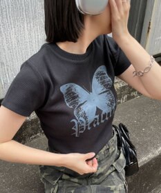 WEGO バタフライプリントリブT