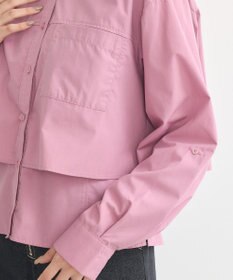 earth music&ecology ロールアップスリーブボクシーシャツ