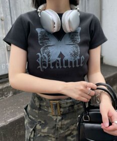 WEGO バタフライプリントリブT