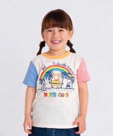 MIKI HOUSE HOT BISCUITS 【80-120cm】 サーフ柄 スラブ天竺 半袖Tシャツ