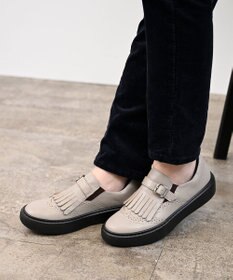 Pointer 日本製 本革フリンジ付き厚底ローファー