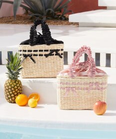 Maison de FLEUR フリルハンドルメイズリボンカゴバッグ