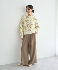 YECCA VECCA アート柄ふくれジャガードニット