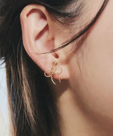 Tiaclasse 【安田美沙子さん着用/金属アレルギー対応/選べる2TYPE】チェーンリボン イヤリング・ピアス