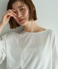 YECCA VECCA パールMIXロングネックレス