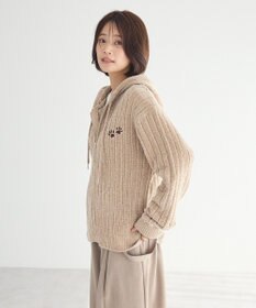 CRAFT STANDARD BOUTIQUE アニマル刺繍ニットZIPパーカー