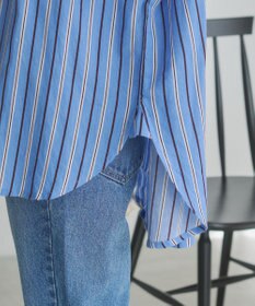 WEGO 着丈が選べる オーバーサイズ バンドカラー シャツ / ストライプ / 無地