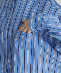 WEGO 着丈が選べる オーバーサイズ バンドカラー シャツ / ストライプ / 無地